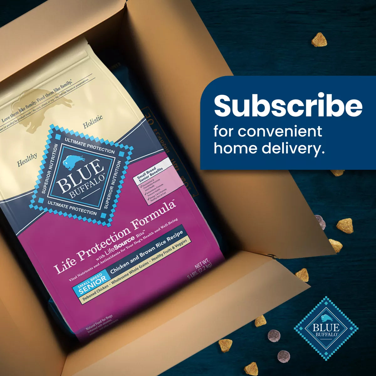 Blue Buffalo Life Protection Formula Natural Senior Small Breed Dry Dog Food with Chicken and Brown Rice