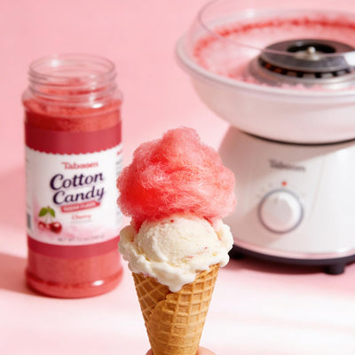 Cotton Candy Sugar Floss Variety Pack - Grape, Raspberry & Cherry Flavors, 3 Bottles (12Oz Each) Includes 55 Cotton Candy Cones for Home & Commercial Cotton Candy Machines, Parties, Carnivals & Events