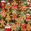 16Pcs Gingerbread Man Ornaments for Christmas Tree, Cute Gingerbread Chritmas Decorations for Xmas Tree Hanging Decor DIY Craft Party Supplies