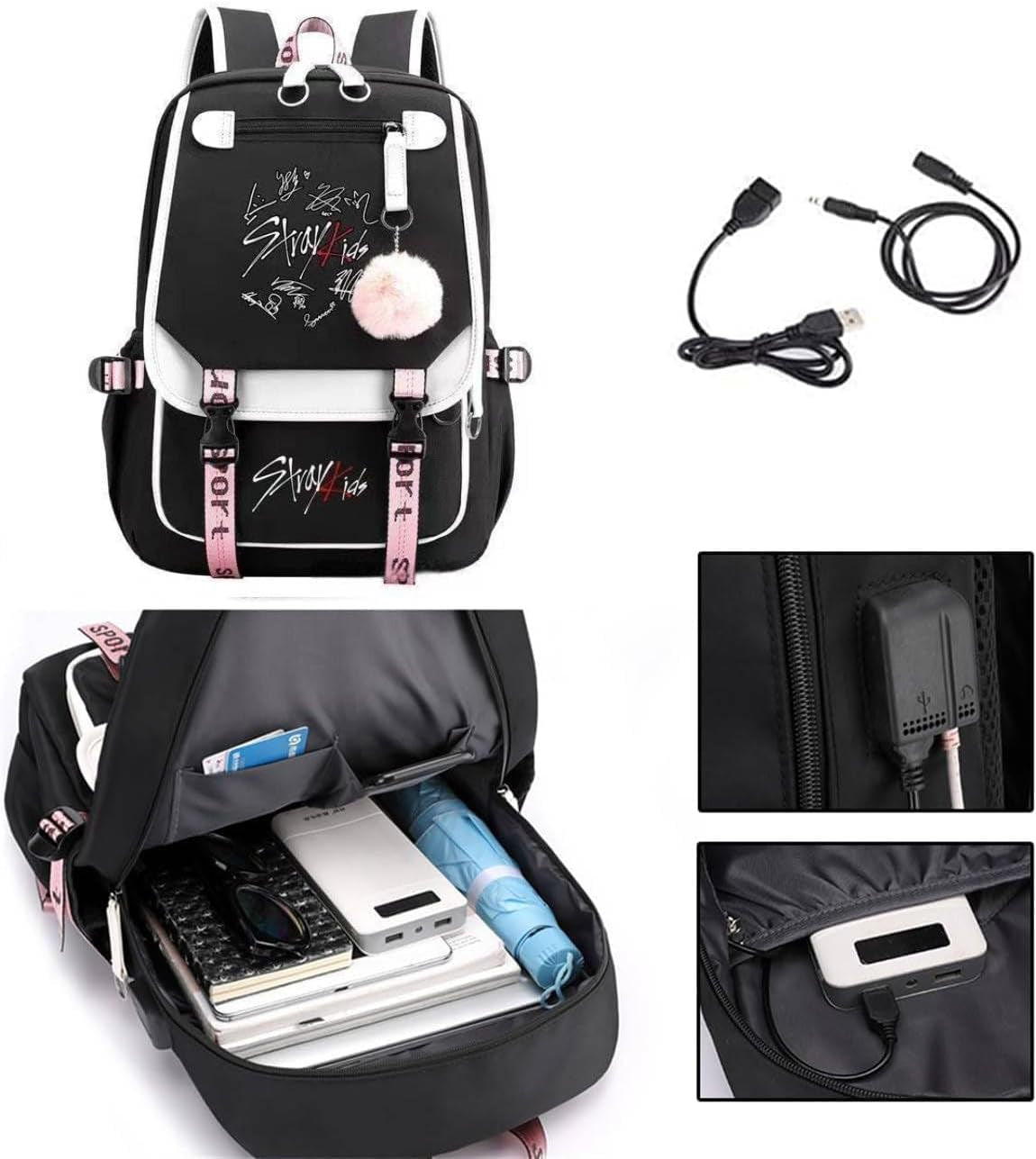 Stray Backpack Merch, Fans Book Bag Casual Backpack (Black4)