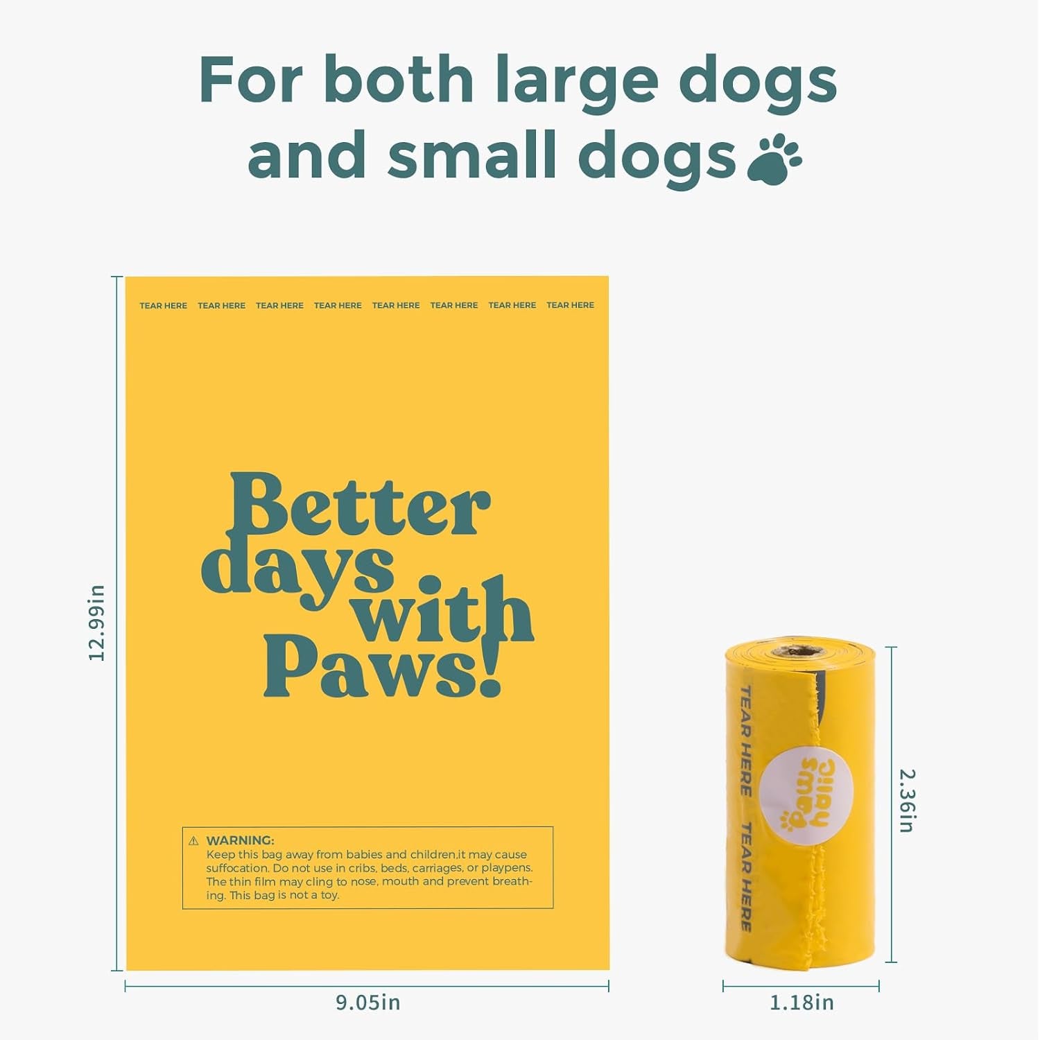 Dog Poop Bags Rolls Extra Thick and Guaranteed Leak Proof Poop Bags for Dogs,270 Count 18 Rolls,Unscented,Cornstarch Based Doggie Poop Bag for Puppy and Big Dogs