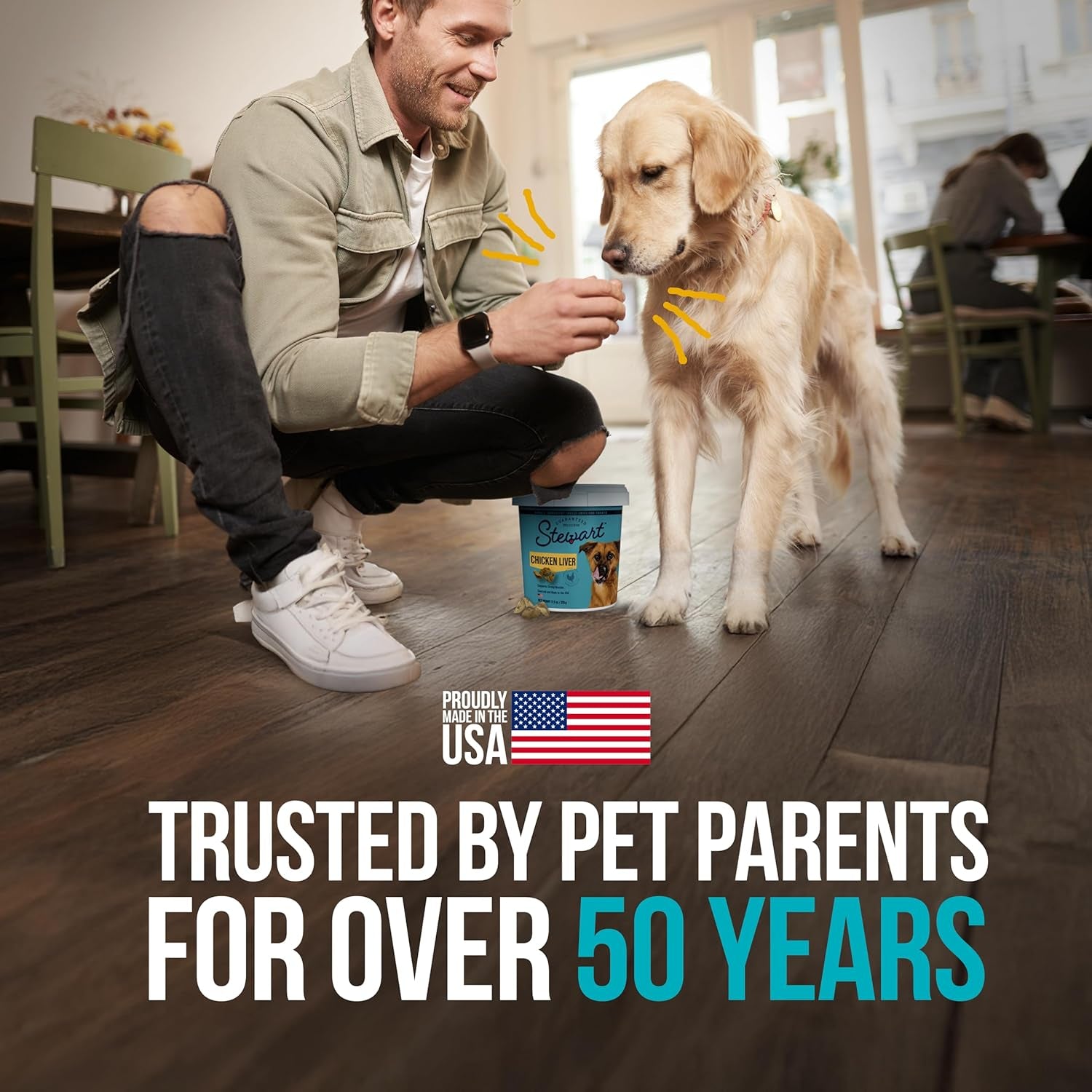 Stewart 100% Chicken Liver Dog Treats, 1.5 Oz Tub, ~25 Pieces, Freeze Dried Raw, Single Ingredient, 60% Protein Training Treats or Meal Topper, Grain Free, Gluten Free