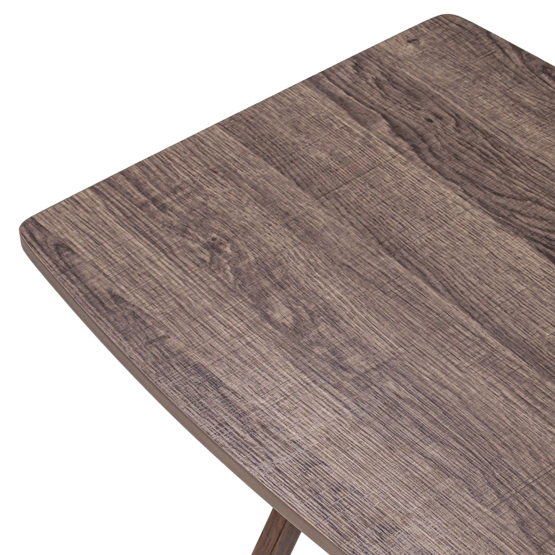 Mainstays XL Oversized 5-Piece Rubberwood Folding TV Tray Table Set of 4 with Storage Rack, Rustic Gray