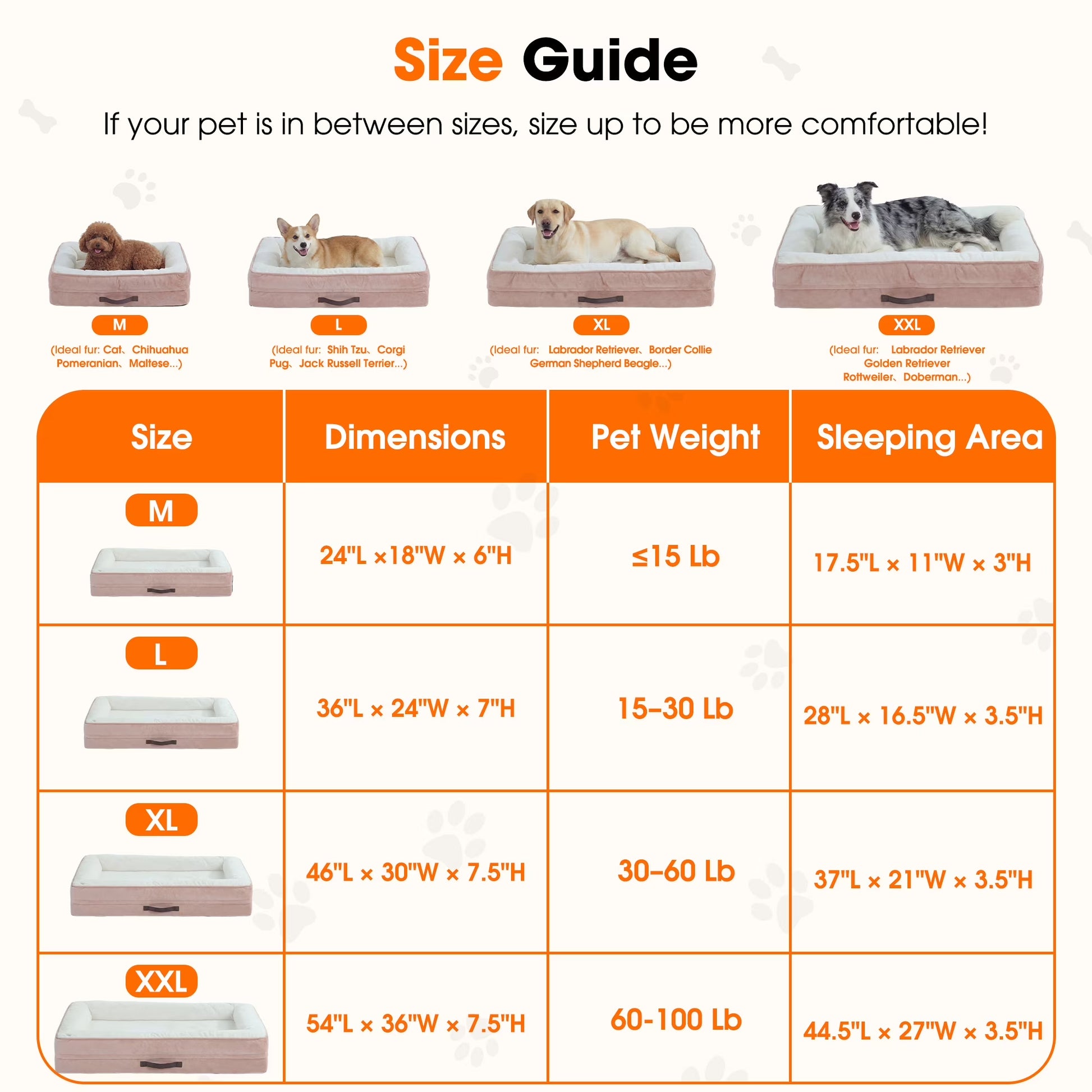 Extra Large Orthopedic Dog Bed Waterproof Pet Sofa Bed Four-Sided Bolster Cushion with Removable Washable Cover for Big Dogs Pink