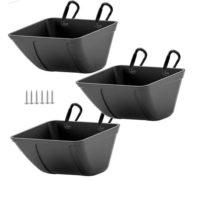 Hanging Feeder Trough for Poultry Goat Sheep Deer and Small Livestock PP Plastic Easy Mounting Feed Container