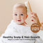 Baby Hair Brush Set for Newborns - Soft Goat Bristle Wooden Baby Brush and Comb Set Newborn Grooming Kit for Cradle Cap, Durable & Gentle, Boy, Girl Infant Essentials Care Kit (Regular, Walnut)