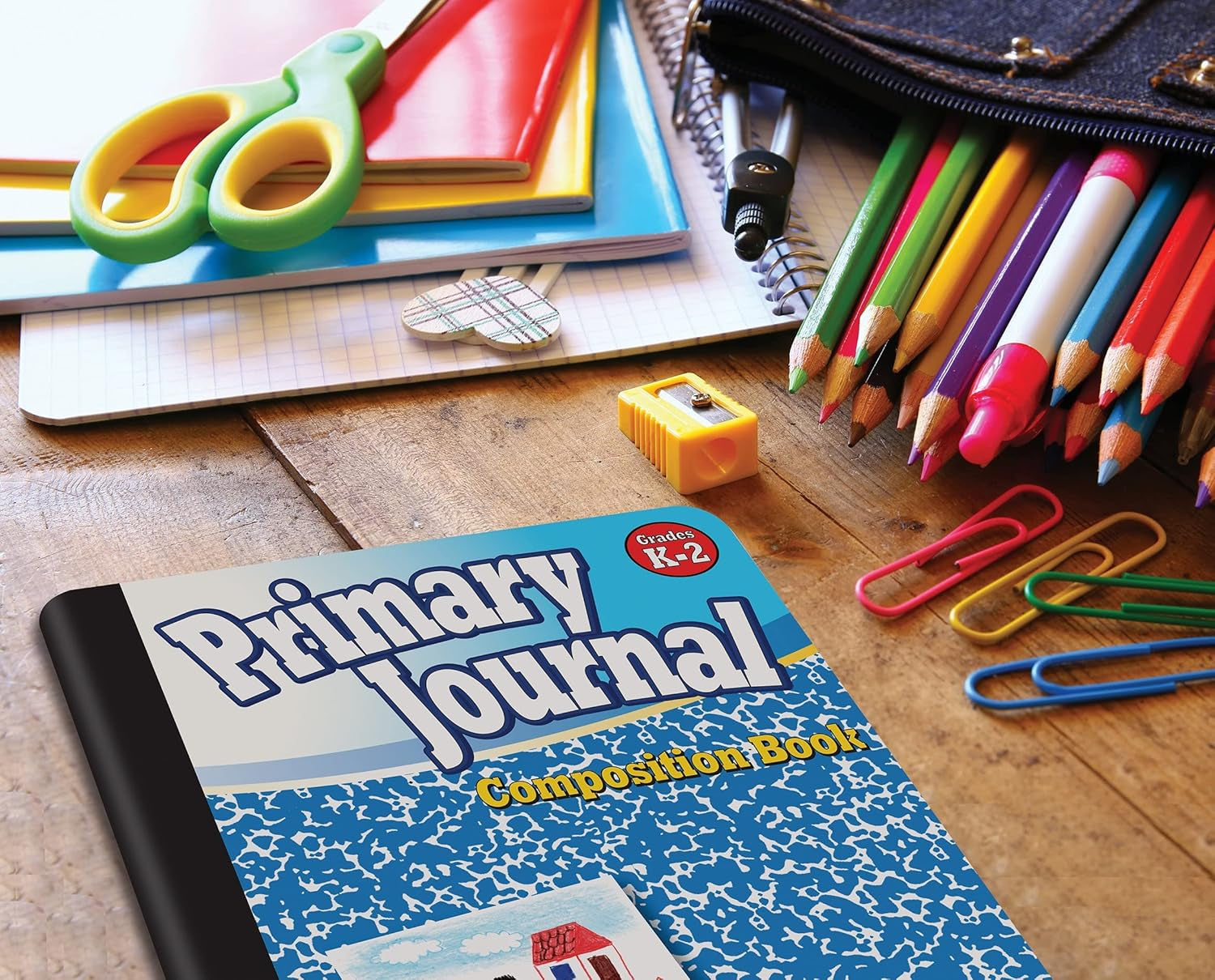 Better Office Products Primary Journal, Hardcover, Primary Composition Book Notebook - Grades K-2, 100 Sheet, One Subject, 9.75" X 7.5", Blue Cover-6 Pack