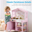 Best Choice Products Pretend Play Wooden Farmhouse Kitchen Set W/ Storage, Clicking Knobs, 5 Accessories - Rose