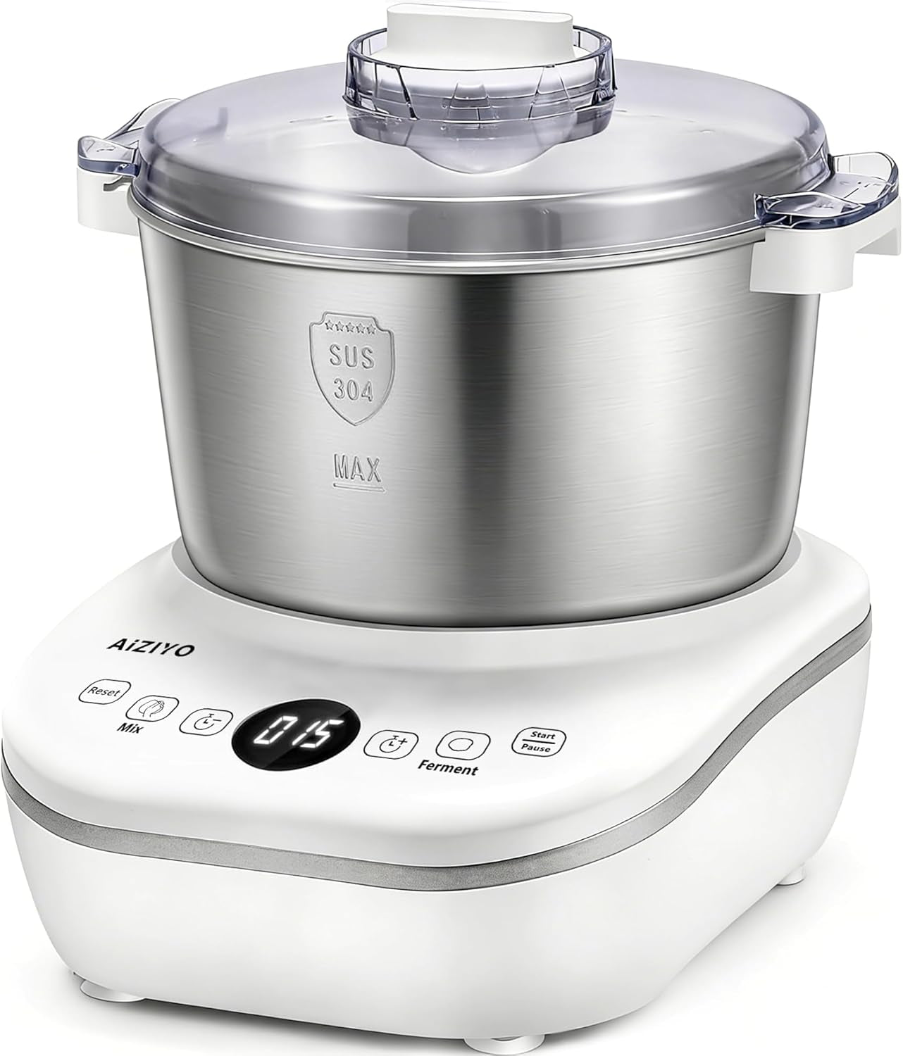 AIZIYO Doughchief, 7.4QT Dough Maker, Dough Mixer with Ferment Function, 304 Stainless Steel Bowl, Removeable Lid, Face-Up Touch Panel, Electric Dough Proofing Box for Pizza & Bread