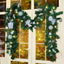Mortime 9 FT LED Christmas Garland with Berries Bows Christmas Balls, Pre-Lit Artificial Garland with 50 Warm White LED Lights for Indoor Outdoor Christmas Decorations