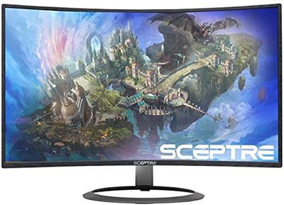 Sceptre Curved Gaming 32" 1080P LED Monitor up to 185Hz 165Hz 144Hz 1920X1080 AMD Freesync HDMI Displayport Build-In Speakers, Machine Black 2020 (C326B-185RD)