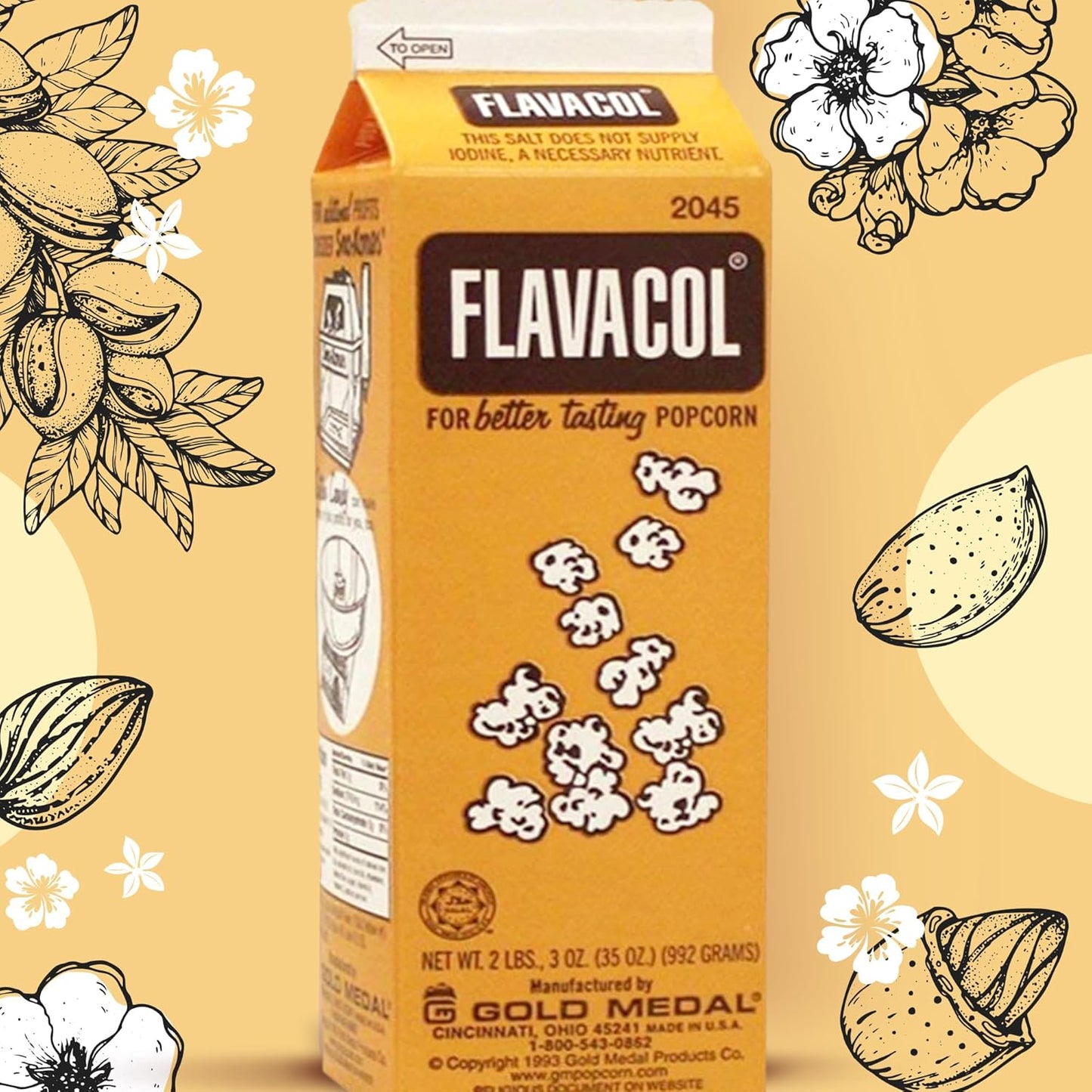 Concession Essentials 3 Pack Flavacol Popcorn Season Salt, 35 Oz per Pack. Total 105 Ounces Popcorn Season Salt