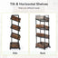 59 In. H Brown Wood 4-Tier Kitchen Cart Mobile Fruit and Vegetable Storage Utility Shelf Organizer Rack with Wheels