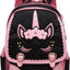 Moonmo Cute Unicorn Face Diamond Sequins Waterproof Princess School Backpack Set Girls Book Bag