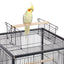 Yaheetech 40" H Wrought Iron Bird Cage with Open-Top Design & Rolling Stand Black