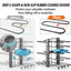 PHANCIR Pots and Pans Organizer Rack, 3 DIY Methods Adjustable 8-Tier Pot and Pan Rack, Metal Heavy Duty Organizer with Anti-Slip Silicone Pad for Cabinet Kitchen Organization Storage