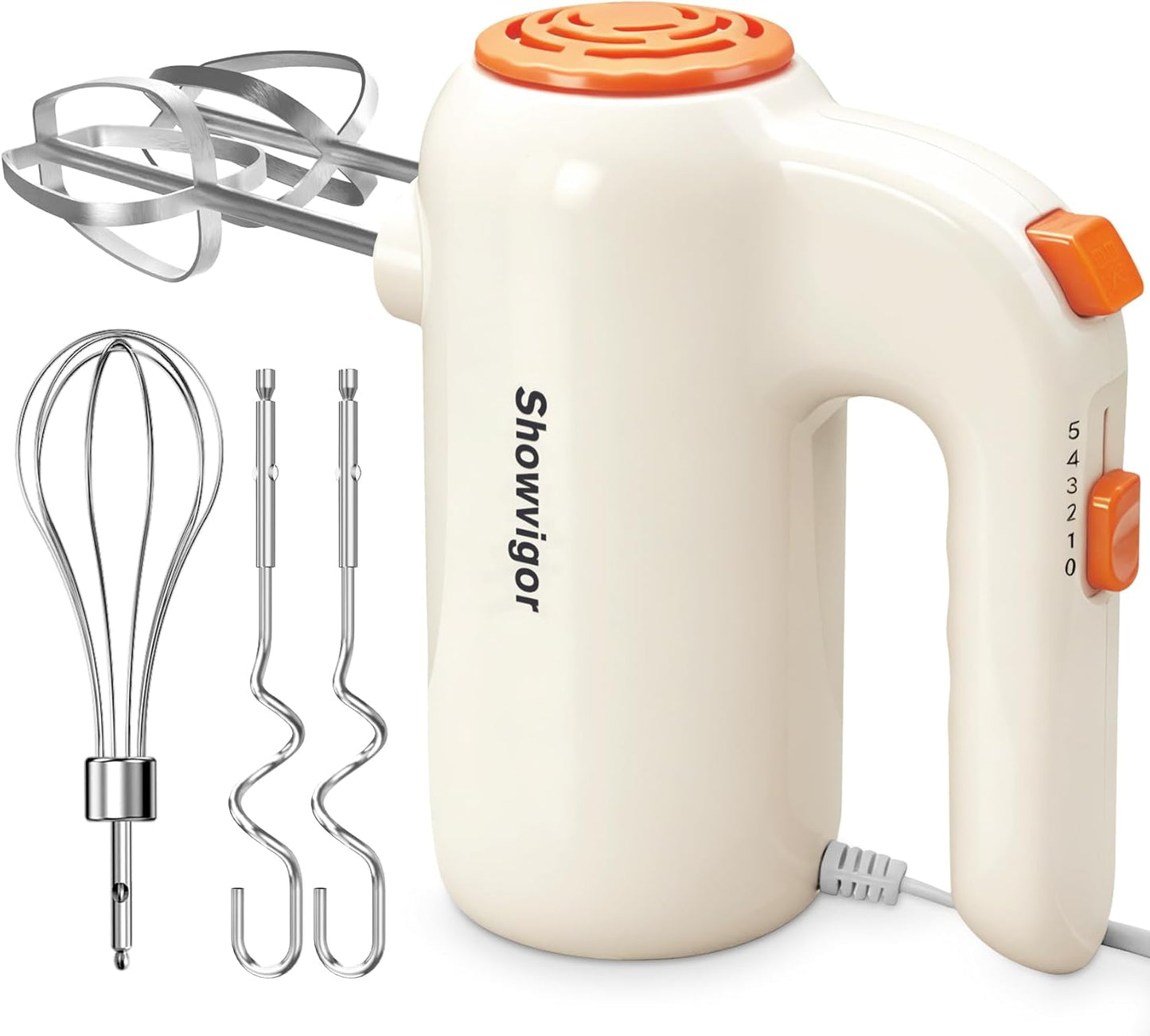 Hand Mixer, 5-Speed Electric Whisk with Turbo Boost Includes 5 Stainless Steel Attachments - Great Stand Mixer Alternative for Baking Cakes, Bread & More