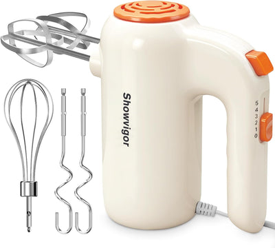 Hand Mixer, 5-Speed Electric Whisk with Turbo Boost Includes 5 Stainless Steel Attachments - Great Stand Mixer Alternative for Baking Cakes, Bread & More