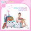 Kids Rolling Cats Backpack for Girls Plush Trolley Suitcases Luggage Travel with Wheels Bookbag Wheeled 17" Roller Backpacks Set Toddler Back Pack School Bags for Elementary Champagne