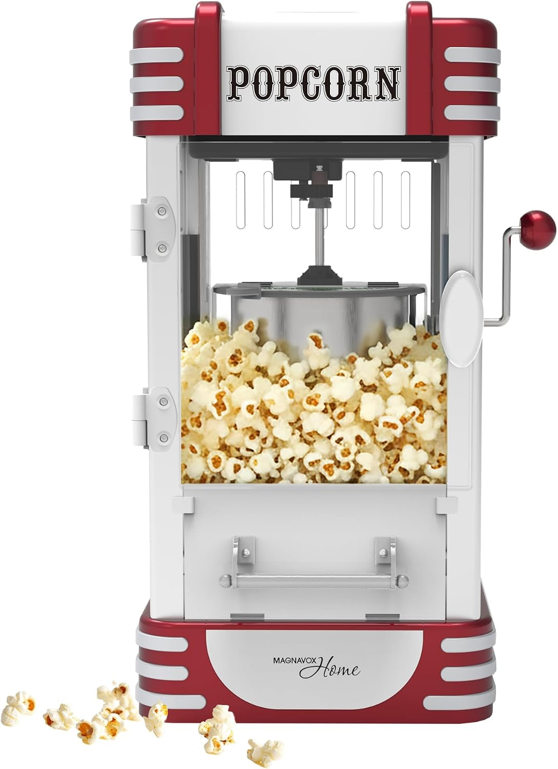MAGNAVOX HOME MHPM0250, Popcorn Maker Machine, Movie Theater/Cinema Style with 2-Sided Serving Scoop. 2.5 Ounce, Red