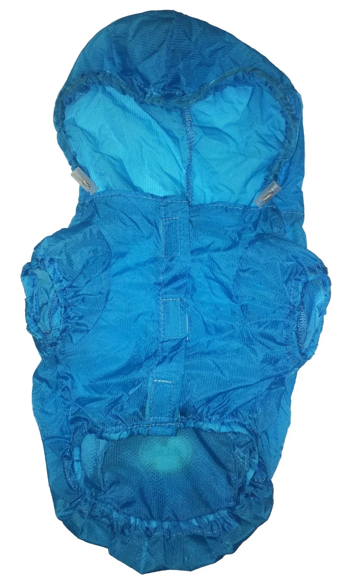 Thunder-Paw Adjustable Zippered Folding Travel Dog Raincoat,Blue,X-Small