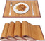 Bamboo Placemats Set of 4, Heat Resistant Place Mats for Dining Table, Durable Bamboo Table Mats, Stain Resistant & Easy Clean Placemats for Kitchen, Indoor/Outdoor Use 11.5 X 17.5 Inch