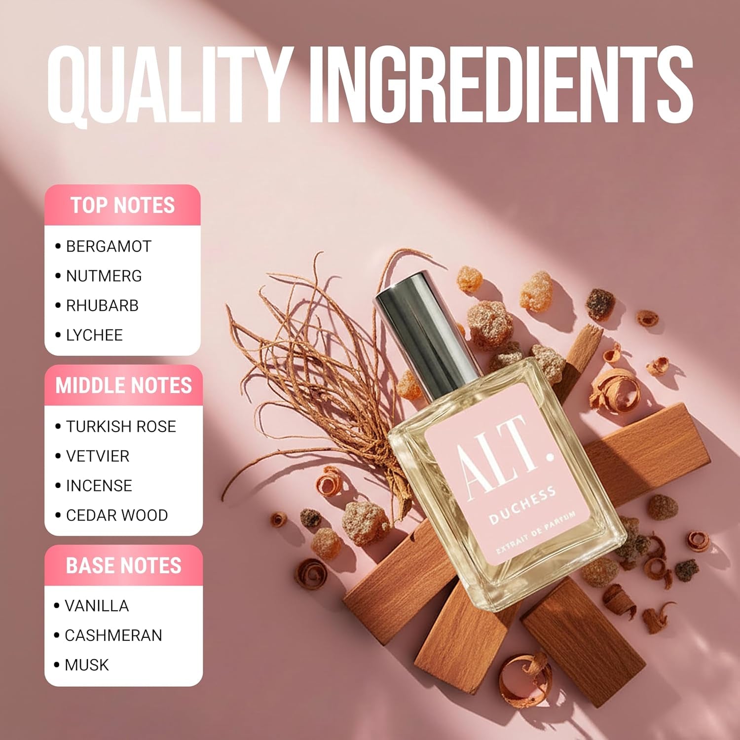 ALT. FRAGRANCES Duchess - Inspired by De.Lina Fragrance, Extrait De Parfum, Long Lasting Perfume for Women, Floral Fruity Scent with Lychee Rose Musk, 60Ml