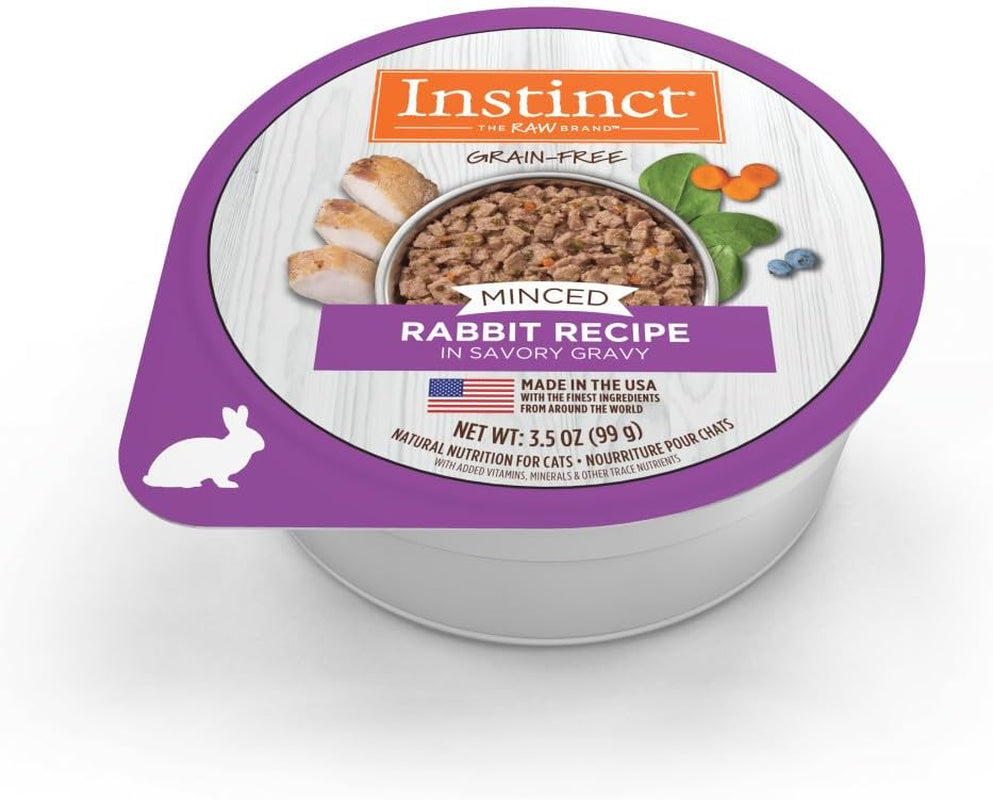 Instinct Original Minced Natural Wet Cat Food, Grain Free Recipe - Real Rabbit, 3.5 Oz. Cups (Pack of 12)