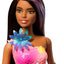 Mermaid Toy Dolls with Surprise Magic Blooming Flowers Feature, Ombre Tails, Pearl Headband Accessory & Long Brown Hair with Purple Highlights
