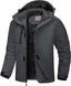 WULFUL Men'S Waterproof Ski Jacket Warm Winter Coats Windproof Winter Jackets for Men Fleece Lined Windbreaker with Hood