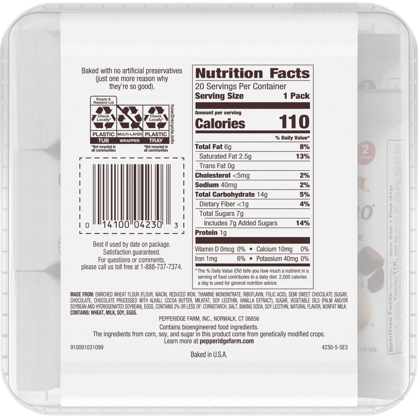 Pepperidge Farm Milano Cookies, Dark Chocolate, 20 Packs, 2 Cookies per Pack
