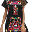 YZXDORWJ Women Mexican Embroidered Dress Short Sleeve