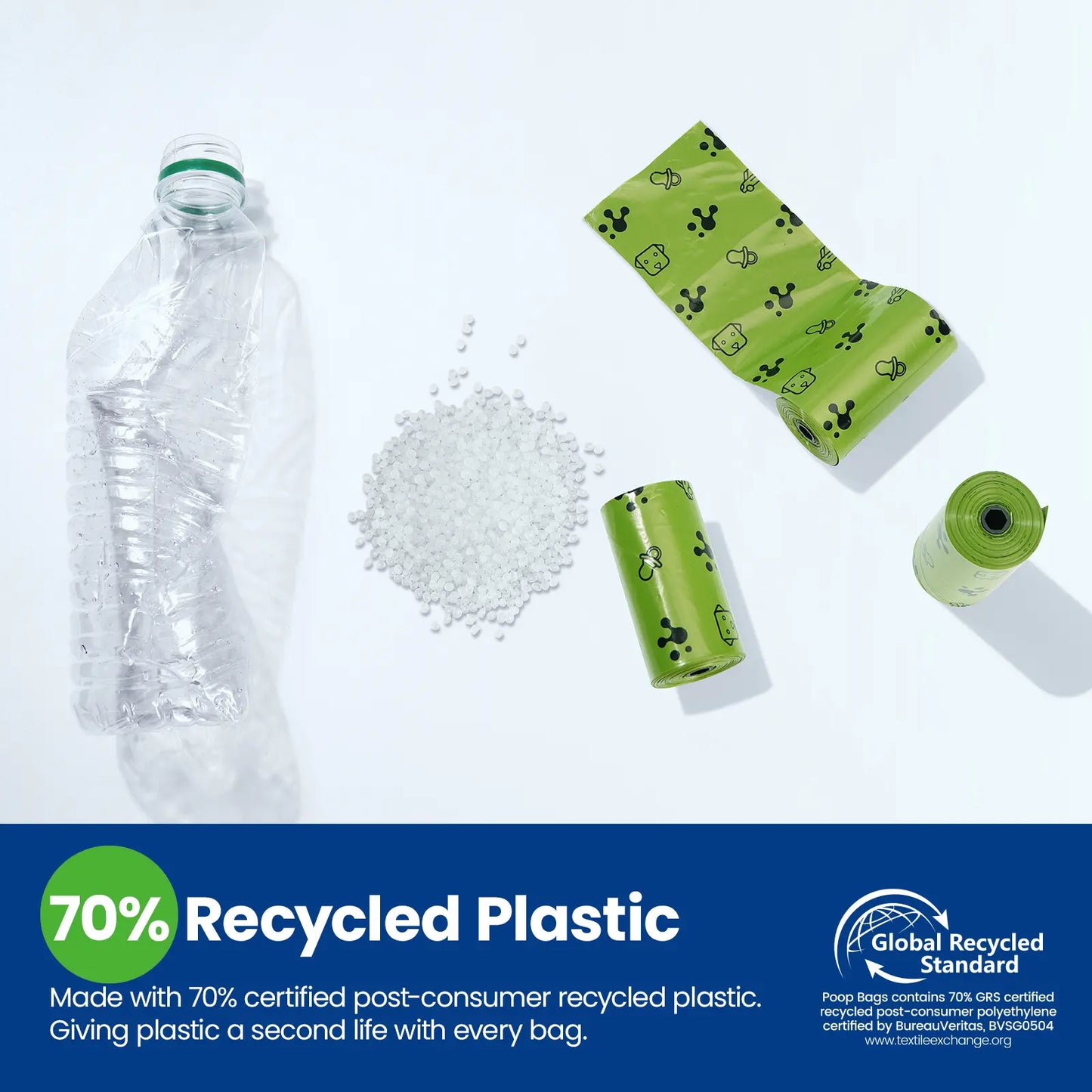 Pawview | Dog Poop Bag Dispenser with 7 Refills, Extra-Thick, Durable and Guaranteed Leakproof, Lavender Scented, Hands-Free Walking Set for Big and Small Dogs