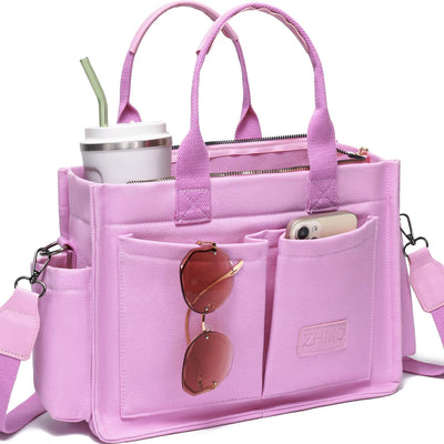 ZHMO Canvas Tote Bag for Women,Women'S Bags Crossbody Bags Work Laptop Tote Bag Large Handbags Purse for Travel Nurse Teacher