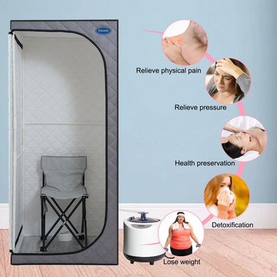 Cheelom Weight Loss Sauna Tent Portable Full Body Steam Sauna Box Sauna Tent with Folding Chair Walking Sauna