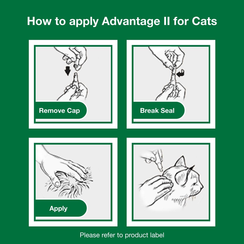 Advantage II Vet-Recommended Flea Prevention for Large Cats 9 Lbs+, 6-Monthly Treatments