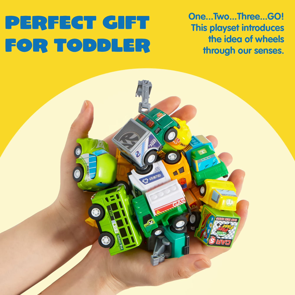 JOYFY 25 Pcs Kids Toy Cars Bulk, Pull Back Cars and Trucks Play Vehicles Set, Mini Excavator Party Favors Birthday Gift for Boys and Girls