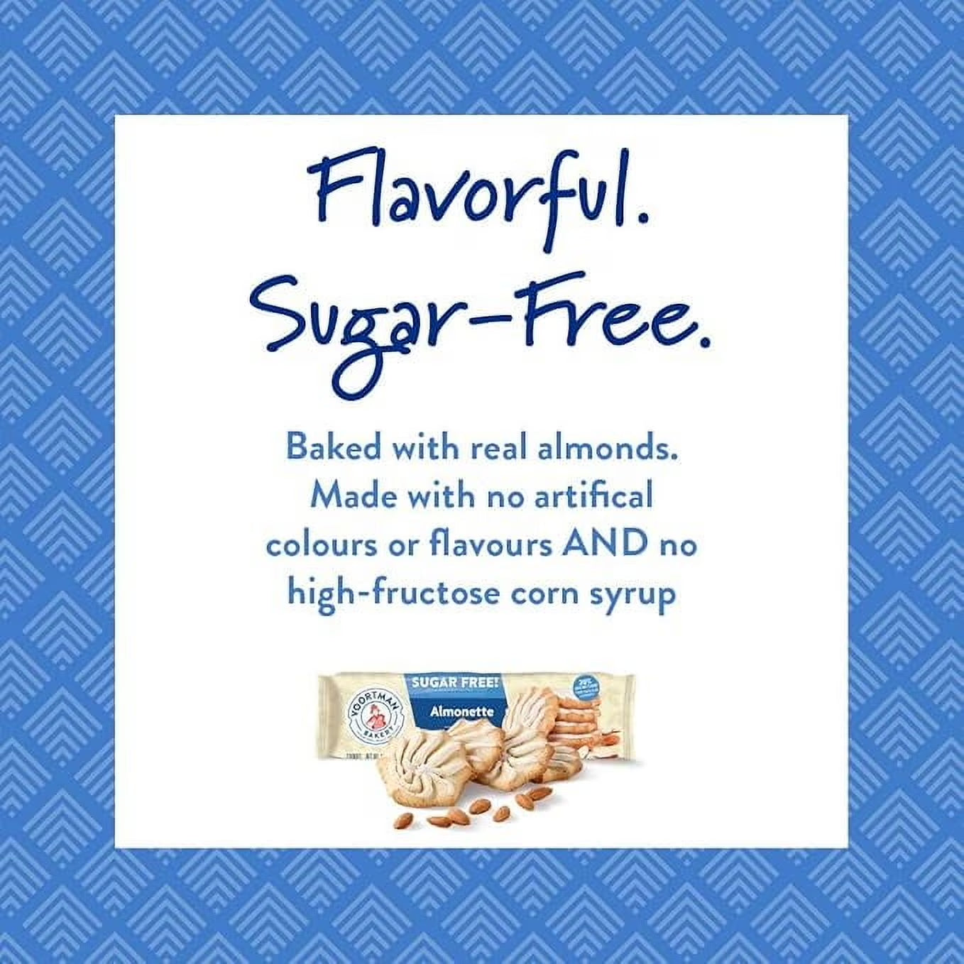 Voortman Bakery #1 in U.S. ZERO SUGAR COOKIES - Iced Almonette Cookies (Pack of 4 X 8 Oz Ea) Made Real Ingredients ... Delicious!