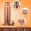 100% Pure Copper Water Bottle for Drinking - 34 Oz Extra Large Hammered Ayurvedic Vessel. Leak-Proof, Heavy Duty Real Copper Flask with Canvas Carry Bag & Dent-Proof round Gift Box