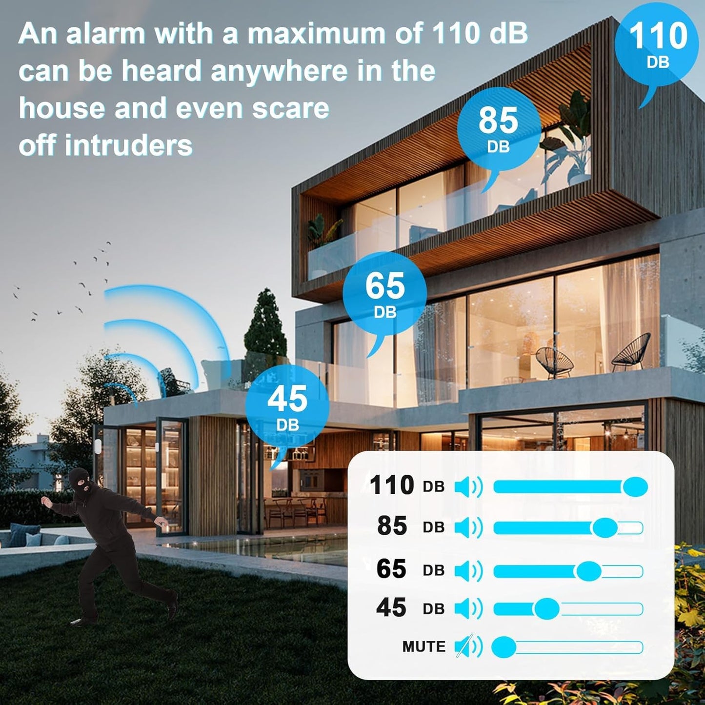 Door Chime,Sanjie Wireless Door Sensor Chime When Door Opens,Door Entry Alarm Chime for Business/Home/Kids,500 FT Range,26 Chimes 5 Adjustable Volume, 2 Sensors + 1 Receivers