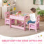 Costway 3 in 1 Wood Activity Table Chair Set W/Storage Box Pink