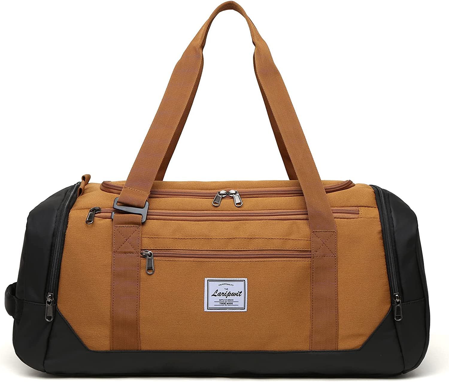 Laripwit Travel Duffle Bag for Men 40L Medium Sports Gym Bag with Wet Pocket & Shoes Compartment Weekender Overnight Backpack for Traveling Duffel Bag Backpack for Women, Khaki