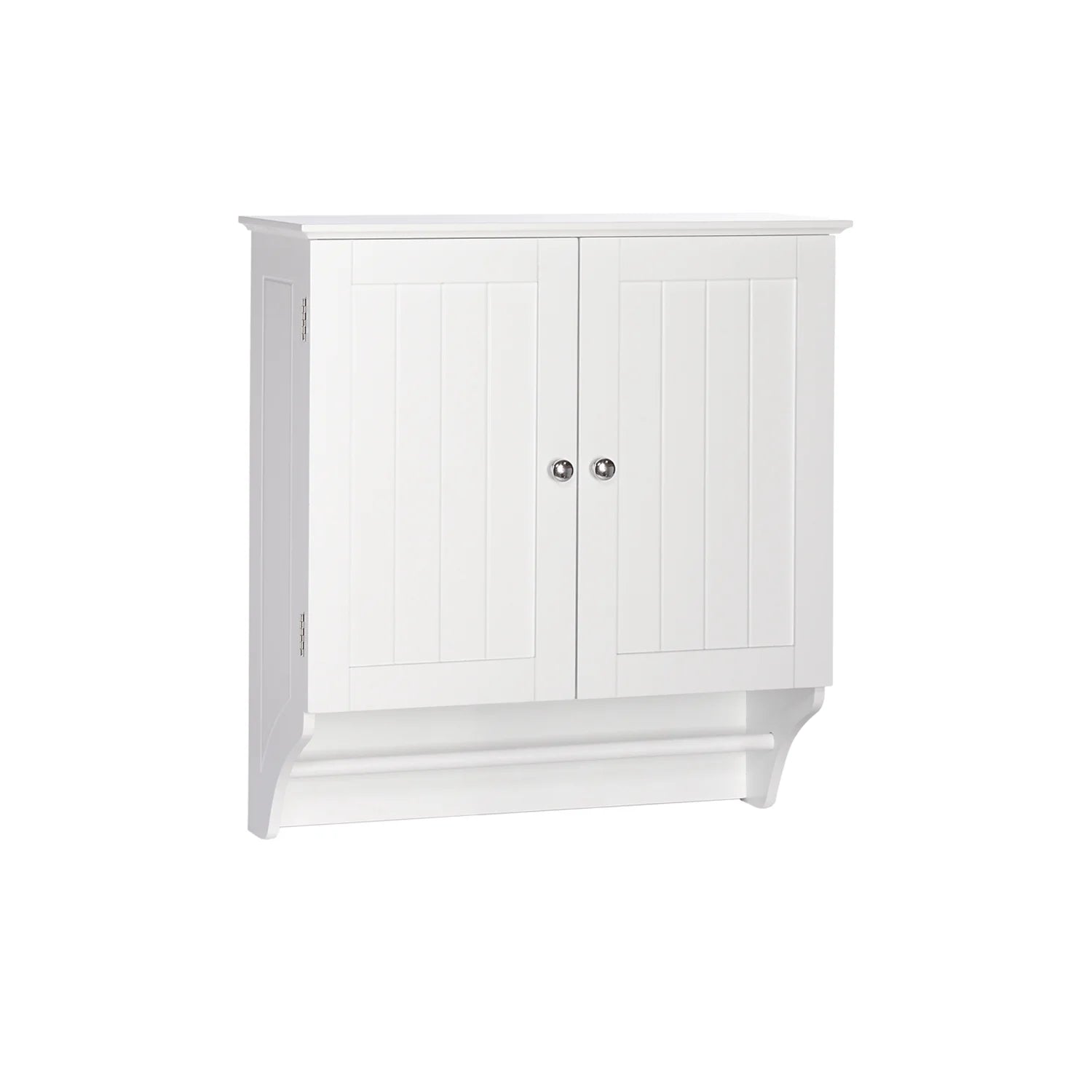 Riverridge Ashland 2-Door Bathroom Medicine Cabinet Wall Storage with Towel Bar - White