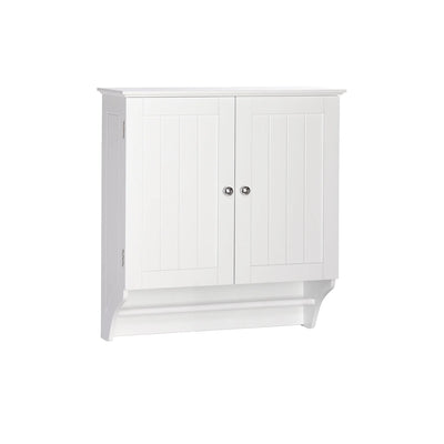 Riverridge Ashland 2-Door Bathroom Medicine Cabinet Wall Storage with Towel Bar - White