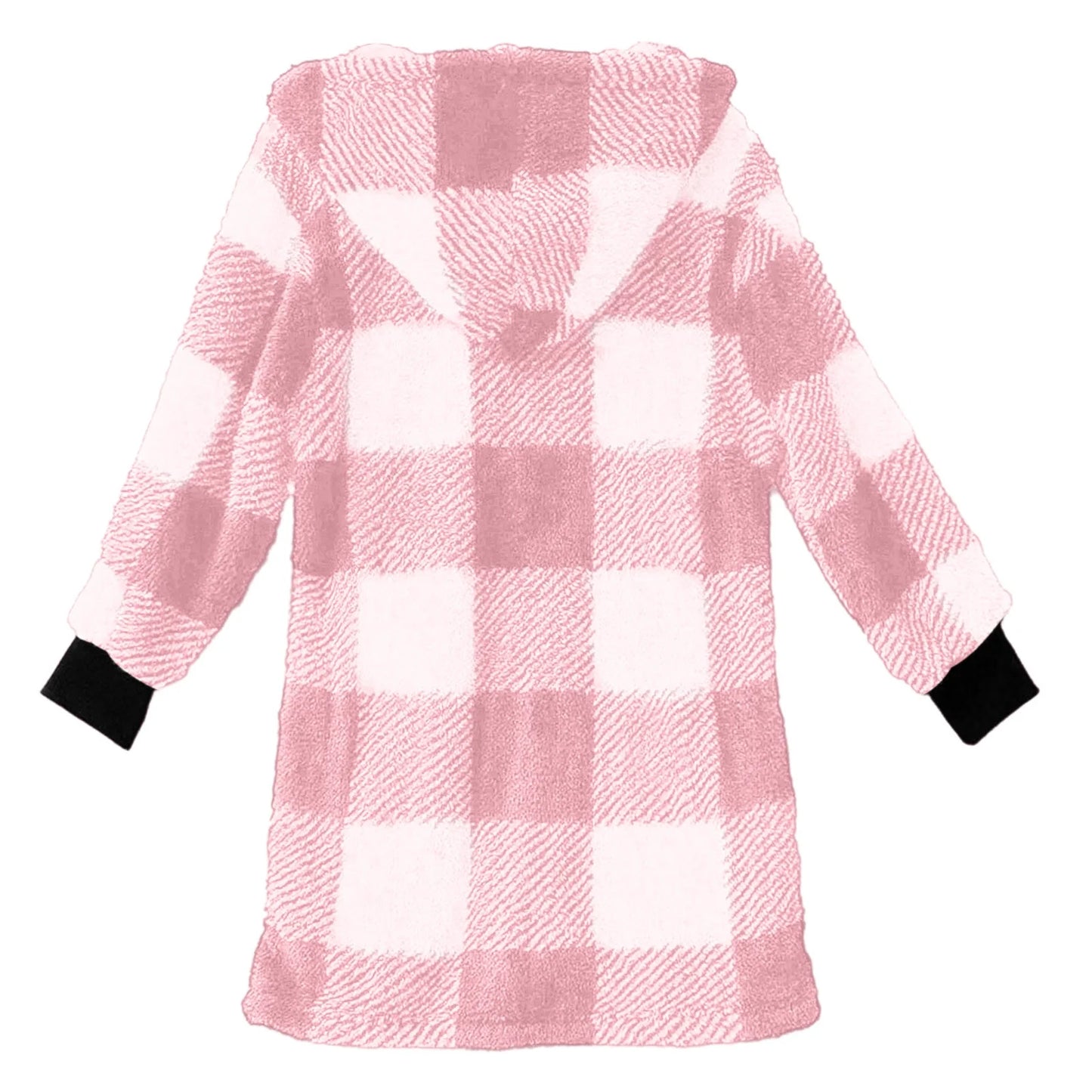 Cilsoka Plaid Flannel Jacket Women Casual Sherpa Lined Zip up Hooded Cardigan Sweaters plus Size Plaid Shacket Fall Winter Teddy Coat