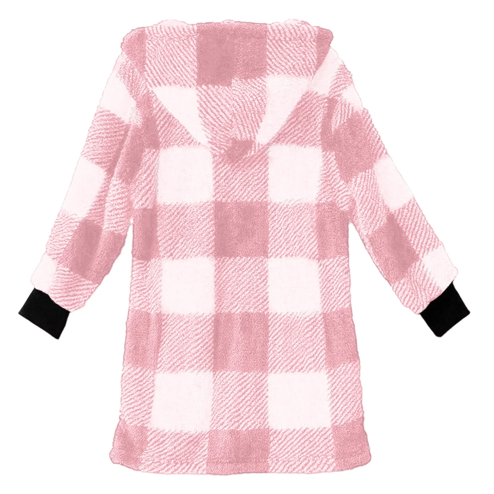 Cilsoka Plaid Flannel Jacket Women Casual Sherpa Lined Zip up Hooded Cardigan Sweaters plus Size Plaid Shacket Fall Winter Teddy Coat