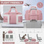 DAKIMOE Travel Duffle Bag for Women Men, Weekender Bags Carry on Gym Bag with Wet Pocket/Adjustable Strap/Shoe Compartment, Foldable Waterproof Overnight Tote Bag for Plane Sports Dance, Pink
