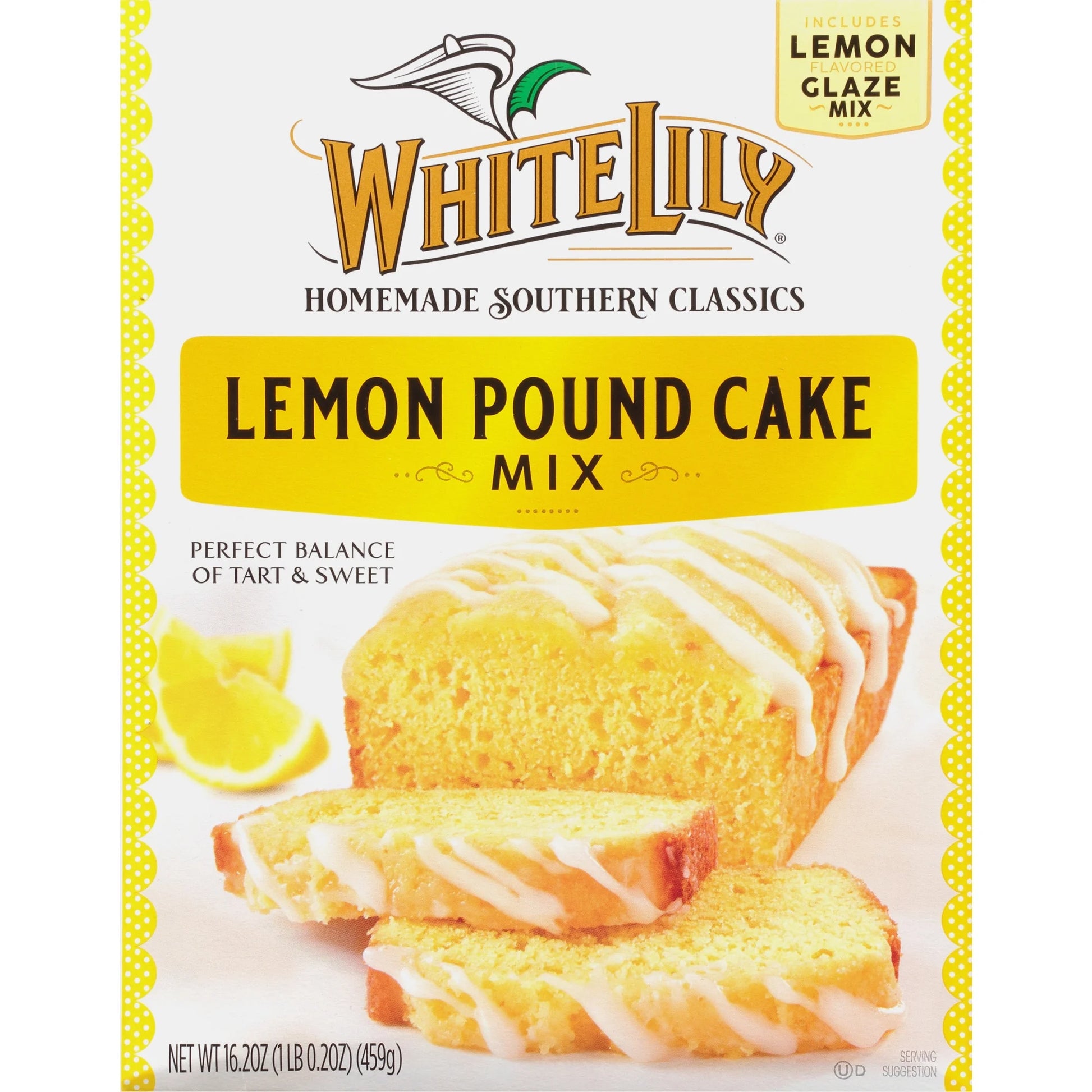 (4 Pack) White Lily Lemon Pound Cake Mix, 16.2 OZ Box