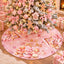 Pink Christmas Tree Skirt 48 Inch, Gingerbread Candy Cane Xmas Tree Decor