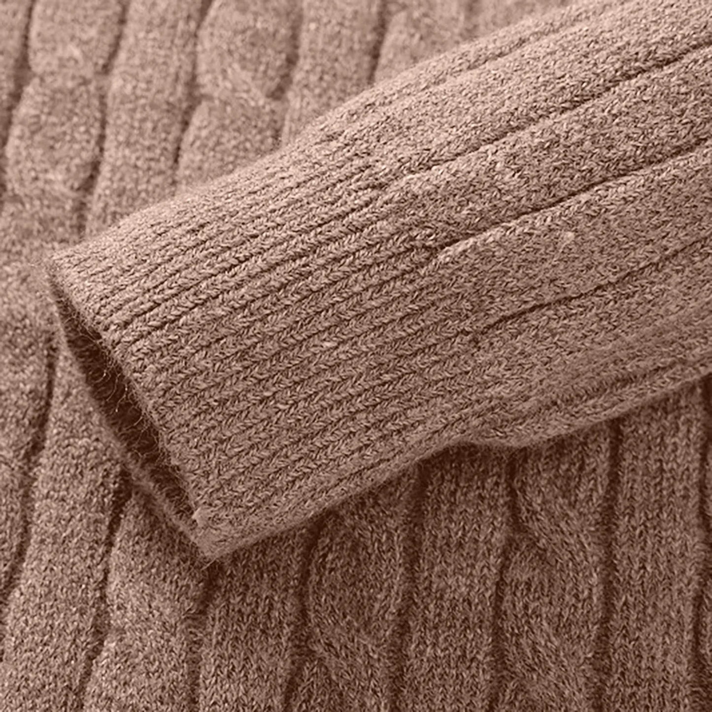 Jsaierl Sweaters for Men Cable Knit Crew Neck Top Long Sleeve Dressy Casual Fall and Winter Quarter Zip Pullover Sweater